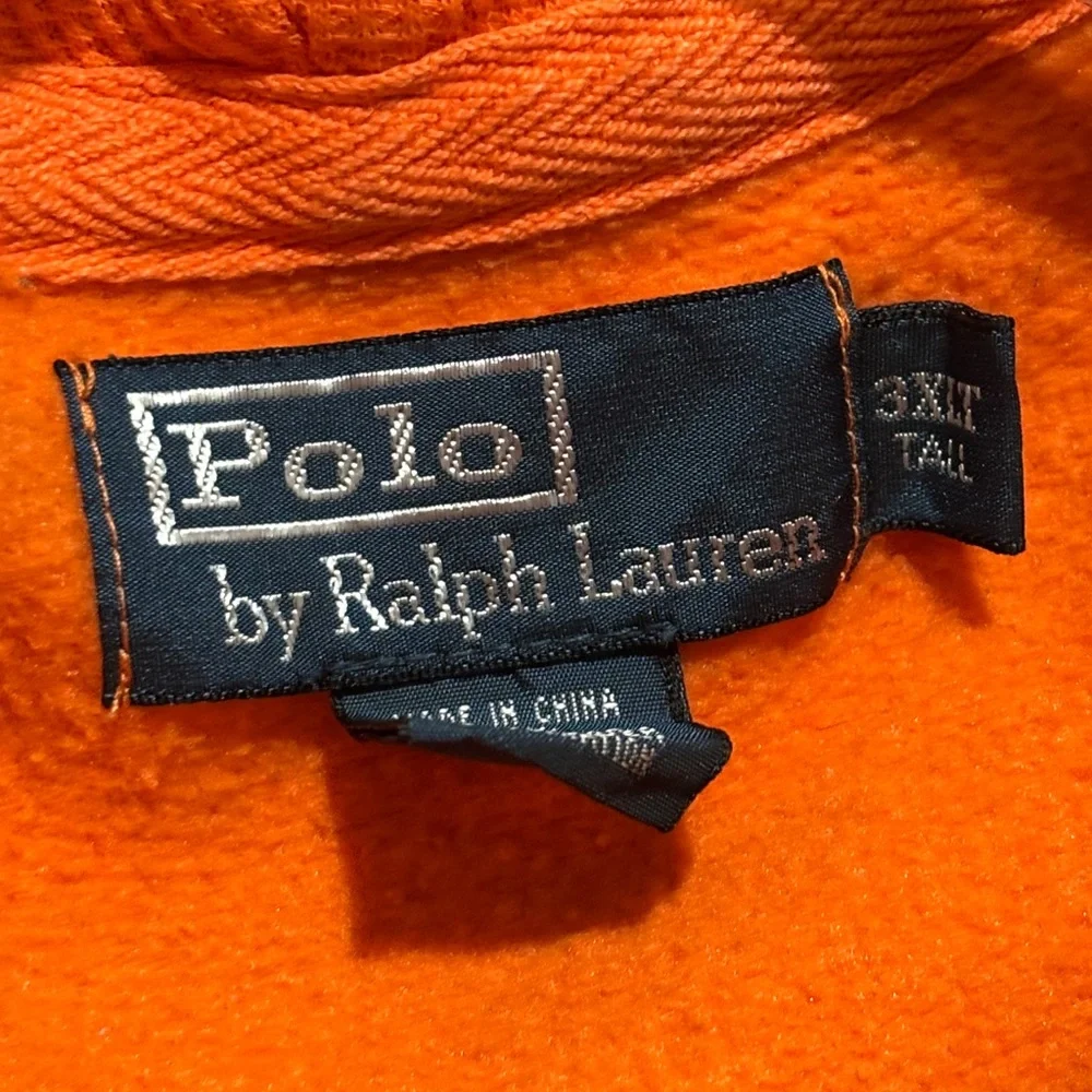 Poli Ralph Lauren Vibrant Orange Fleece Hoodie 3XLT - Picture 2 of 4